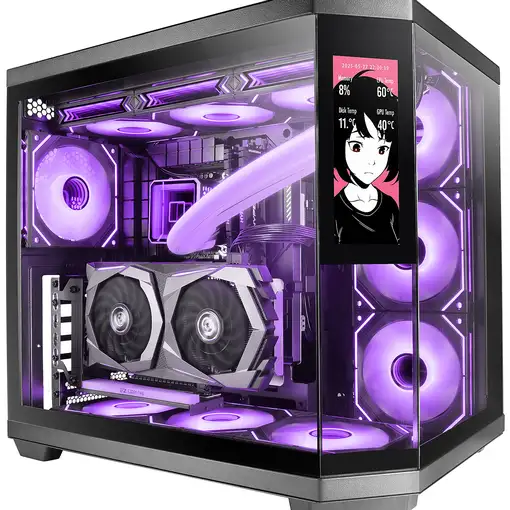 Mars Gaming MC3TCORELCD carcasa de ordenador Midi Tower Negro