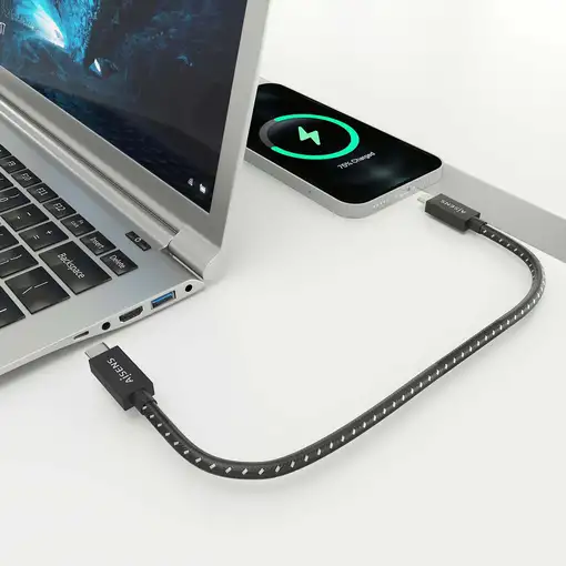 AISENS Cable USB4 Gen3x2 Aluminio 40Gbps 8K@60Hz 5A 48V 240W E-Mark, Tipo USB-C/M-