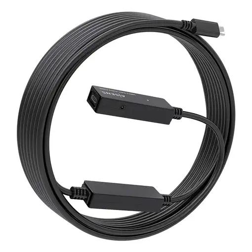 AISENS Cable USB 3.2 Gen1x1 prolongador con Amplificador, USB-C/M-USB-C/H, Negro,