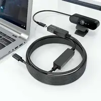 AISENS Cable USB 3.2 Gen1x1 prolongador con Amplificador, USB-C/M-USB-C/H, Negro,