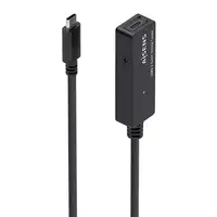 AISENS Cable USB 3.2 Gen1x1 prolongador con Amplificador, USB-C/M-USB-C/H, Negro,
