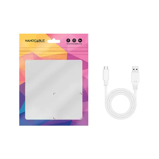 Nanocable Cable USB 3.1, Gen2 10 Gbps 3A, tipo USB-C/M-A/M, Blanco, 0.5 m