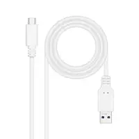 Nanocable Cable USB 3.1, Gen2 10 Gbps 3A, tipo USB-C/M-A/M, Blanco, 0.5 m