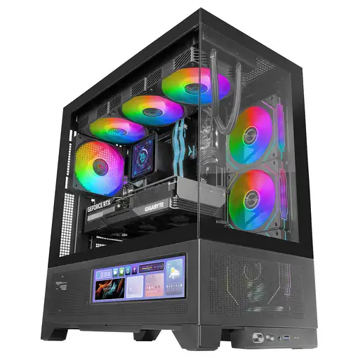 Mars Gaming MCLCDX carcasa de ordenador Midi Tower Negro