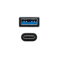 Nanocable USB 3.1, 1m cable USB USB 3.2 Gen 2 (3.1 Gen 2) USB C USB A Negro