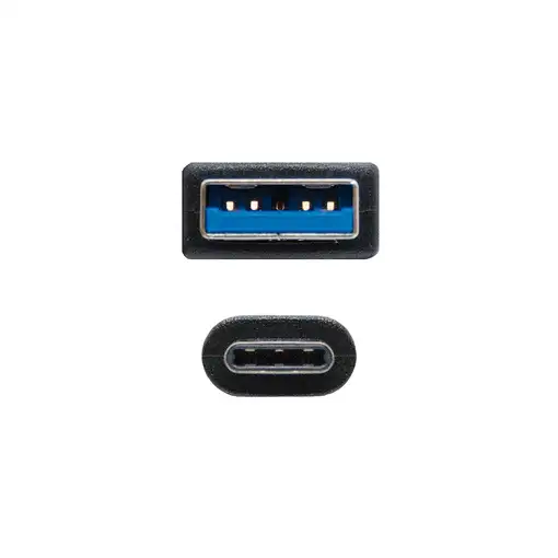 Nanocable USB 3.1, 1m cable USB USB 3.2 Gen 2 (3.1 Gen 2) USB C USB A Negro