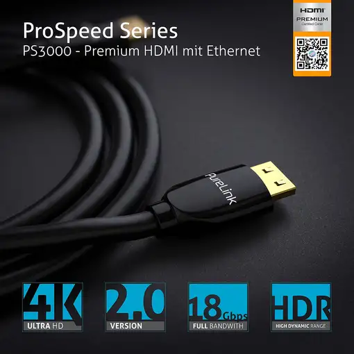 PureLink PS3000-030 cable HDMI 3 m HDMI tipo A (Estándar) Negro
