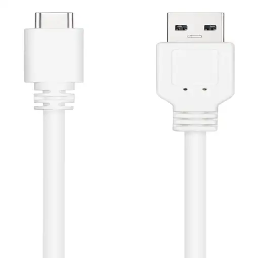 Nanocable Cable USB 2.0 3A, tipo USB-C/M-A/M, Blanco, 3 m