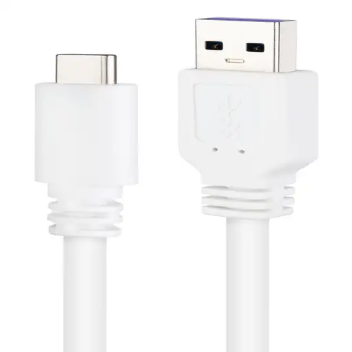 Nanocable Cable USB 2.0 3A, tipo USB-C/M-A/M, Blanco, 3 m