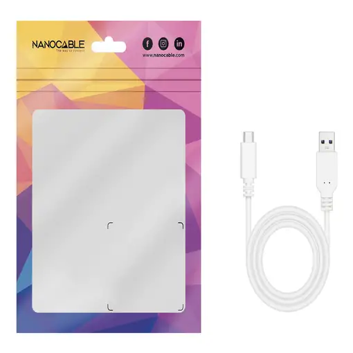 Nanocable Cable USB 2.0 3A, tipo USB-C/M-A/M, Blanco, 3 m