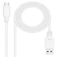 Nanocable Cable USB 2.0 3A, tipo USB-C/M-A/M, Blanco, 3 m