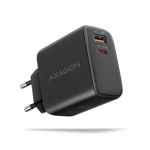 Axagon ACU-PQ45 QC 3.0, 4.0/AFC/FCP/PPS/PD, 45W, schwarz - Netzladegerät mit USB-A