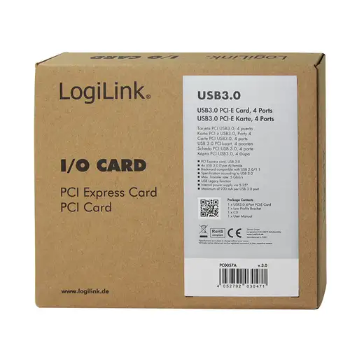 LogiLink PC0057A tarjeta y adaptador de interfaz Interno USB 3.2 Gen 1 (3.1 Gen 1)
