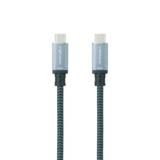 Nanocable Cable USB 3.2 Gen2x2 20Gbps 5A/100W, 4K/60Hz, USB-C/M-USB-C/M, Gris/Negr