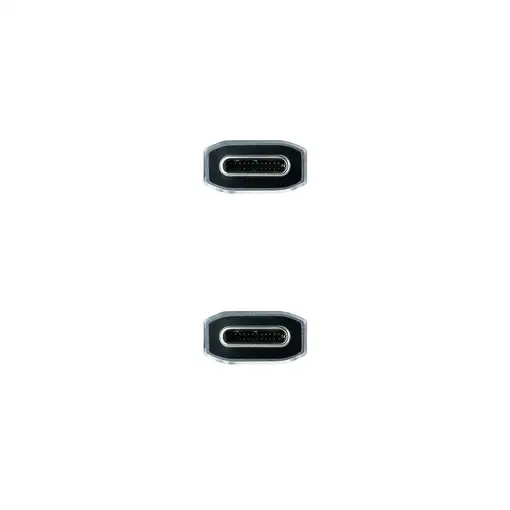 Nanocable Cable USB 3.2 Gen2x2 20Gbps 5A/100W, 4K/60Hz, USB-C/M-USB-C/M, Gris/Negr