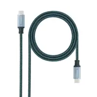 Nanocable Cable USB 3.2 Gen2x2 20Gbps 5A/100W, 4K/60Hz, USB-C/M-USB-C/M, Gris/Negr