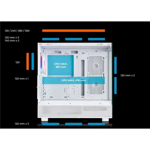 ABYSM Caja ATX Danube SAVA H400 Blanco