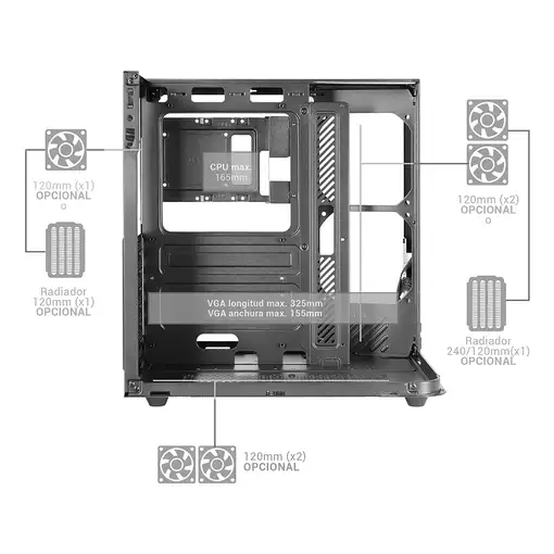 Mars Gaming MC-INFINIOLITEW Midi Tower Blanco