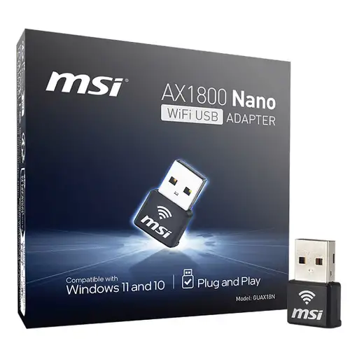 MSI AX1800 Nano WiFi USB Adapter tarjeta y adaptador de interfaz USB 2.0