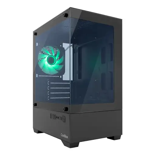 CoolBox Gaming Caja MATX GM200 Vision Lite Negra USB-C 3.2 Gen1 Sin Fte + 1 Vent.