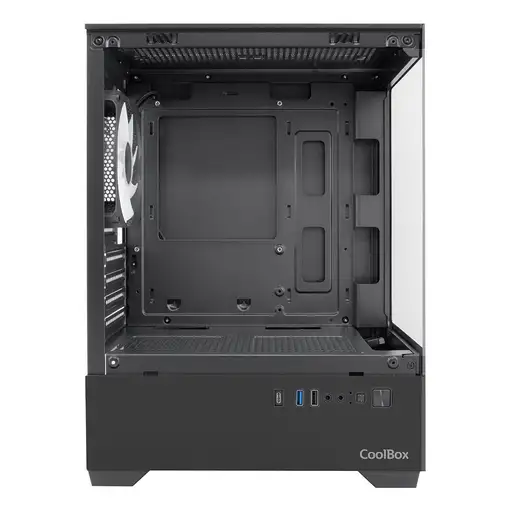 CoolBox Gaming Caja MATX GM200 Vision Lite Negra USB-C 3.2 Gen1 Sin Fte + 1 Vent.