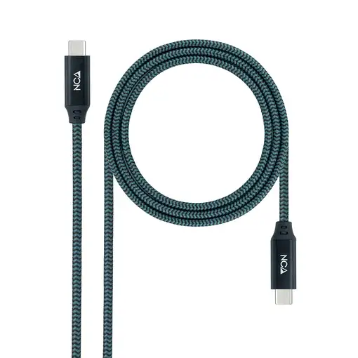 Nanocable Cable USB 3.2 Gen2x2 20Gbps 5A/100W 4K/60Hz USB-C/M-USB-C/M, Gris/Negro,
