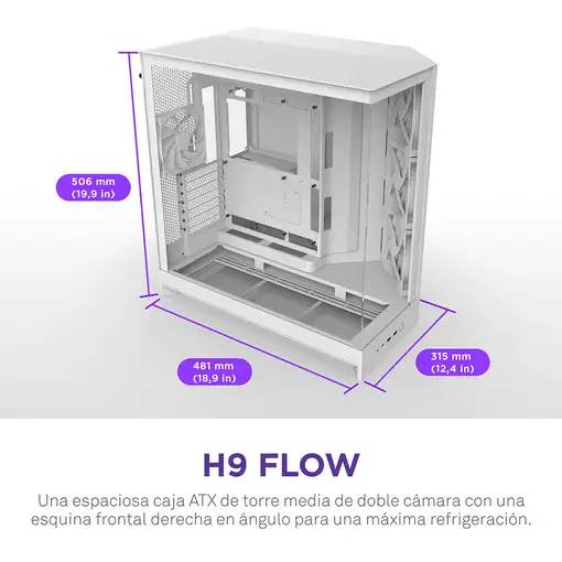 NZXT H9 Flow Midi Tower Blanco