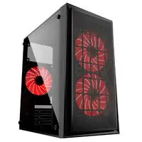 Gembird CCC-FORNAX-950R carcasa de ordenador Midi Tower Negro, Rojo