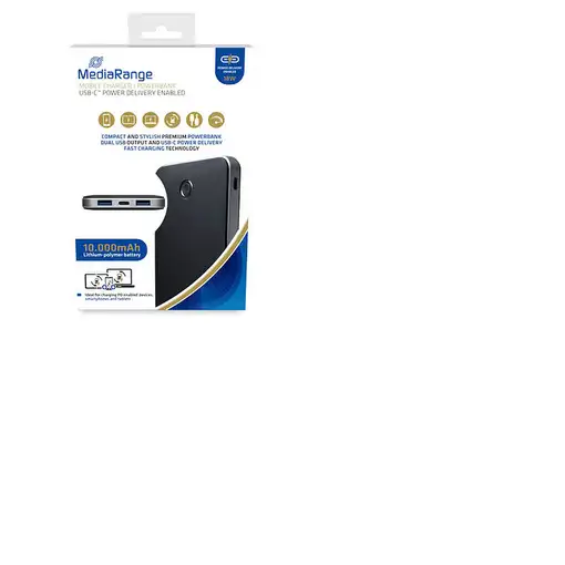 MediaRange MR753 batería externa Polímero de litio 10000 mAh Negro