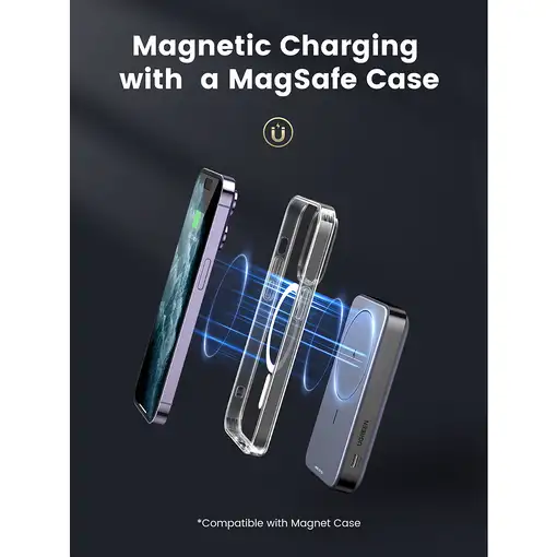 Ugreen 10000mAh Mini Powerbank Wireless 20W with MagSafe grey