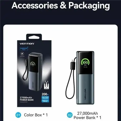 Vention FKG 27000 mAh Gris
