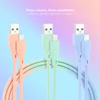 Nanocable 3 Cables Lightning a USB 2.0, Lightning/M-USB A/M, Rosa, Azul y Verde, 1
