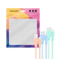 Nanocable 3 Cables Lightning a USB 2.0, Lightning/M-USB A/M, Rosa, Azul y Verde, 1