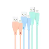 Nanocable 3 Cables Lightning a USB 2.0, Lightning/M-USB A/M, Rosa, Azul y Verde, 1