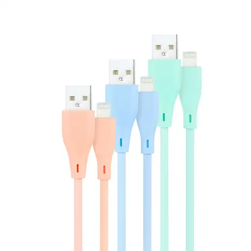 Nanocable 3 Cables Lightning a USB 2.0, Lightning/M-USB A/M, Rosa, Azul y Verde, 1