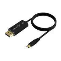 AISENS Cable Conversor Aluminio USB-C a Displayport 8K@60Hz, USB-C/M-DP/M, Negro,