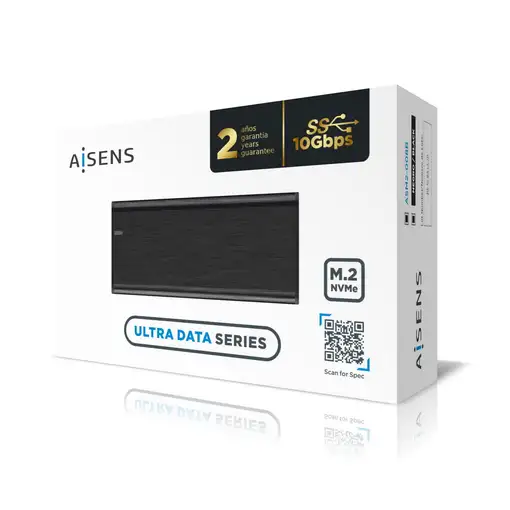 AISENS Caja Externa M.2 (NGFF) ASM2-008B NVMe a USB3.2 Gen2, Negra