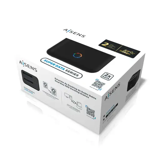 AISENS Estacion De Docking De Doble Bahia ASDS-D01B SATA 2.5/3.5 A USB 3.0/3.1 Gen