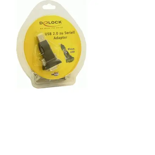 DeLOCK USB 2.0 to Serial Adapter cable de serie Negro USB tipo A DB-9