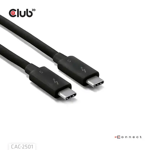 CLUB3D CAC-2501 cable Thunderbolt 1 m 120 Gbit/s Negro