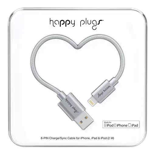 Happy Plugs 9931 cable de conector Lightning 2 m Gris Happy Plugs 9931 cable de conector Lightning 2 m Gris