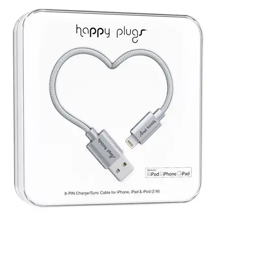 Happy Plugs 9931 cable de conector Lightning 2 m Gris