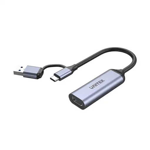 UNITEK V1167A adaptador de cable de vídeo USB Type-A/USB Type-C HDMI Negro