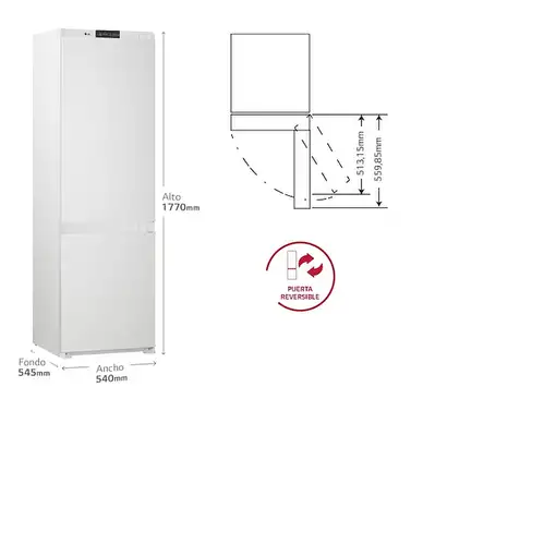 Frigoríficos сombis Integrado 242 L Blanco GNM12VWHN.OUTLET LG