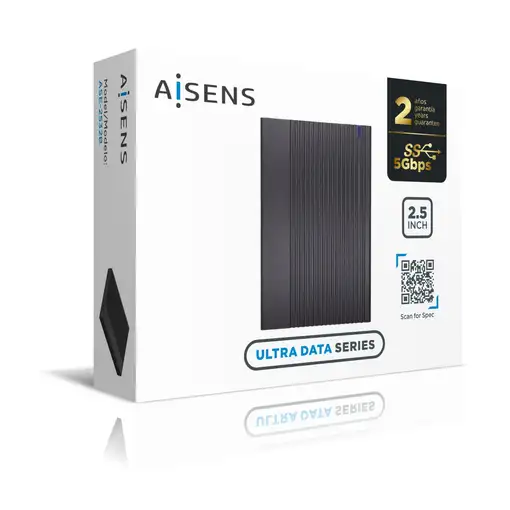 AISENS Caja Externa 2.5" ASE-2532B 9.5mm SATA A USB 3.0/USB3.1 Gen1, Negra
