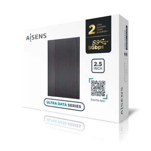 AISENS Caja Externa 2.5" ASE-2532B 9.5mm SATA A USB 3.0/USB3.1 Gen1, Negra