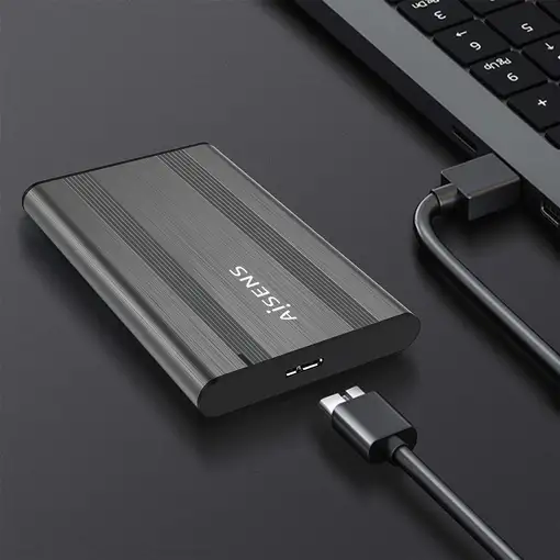 AISENS Caja Externa 2,5″ 9.5mm SATA a USB 3.0/USB3.1 Gen1, Gris