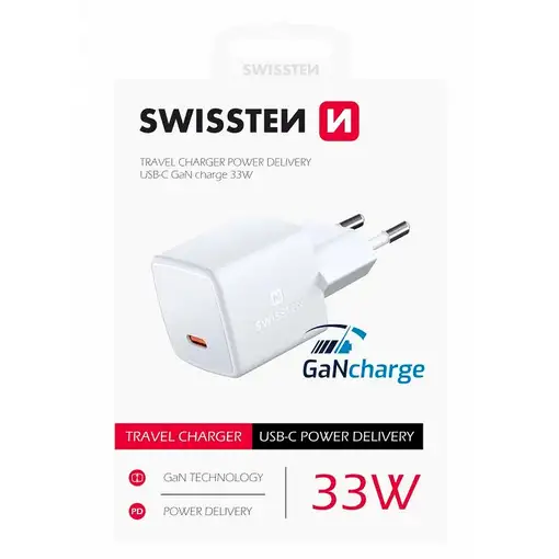 Swissten 2205510 adaptador e inversor de corriente Interior 33 W Blanco