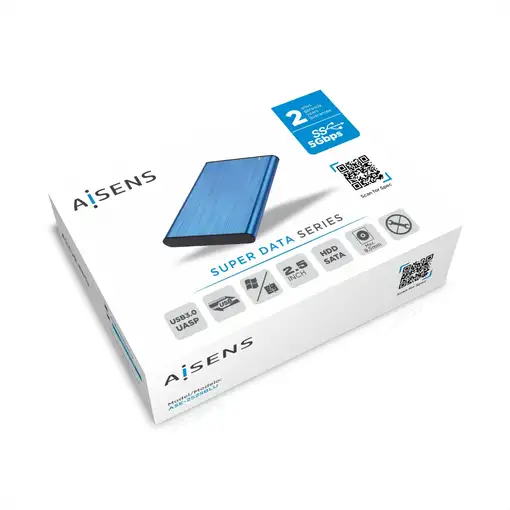 AISENS Caja Externa 2,5" ASE-2525BLU 9.5mm SATA a USB 3.0/USB3.1 Gen1, Azul