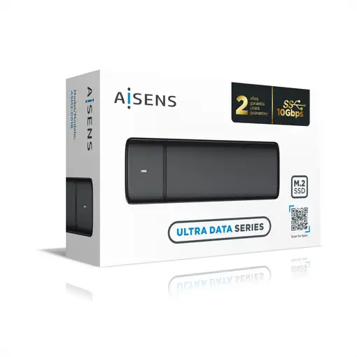 AISENS Caja Externa M.2 (NGFF) ASM2-001B SATA/NVME a USB3.1/USB3.2 Gen2, Negra